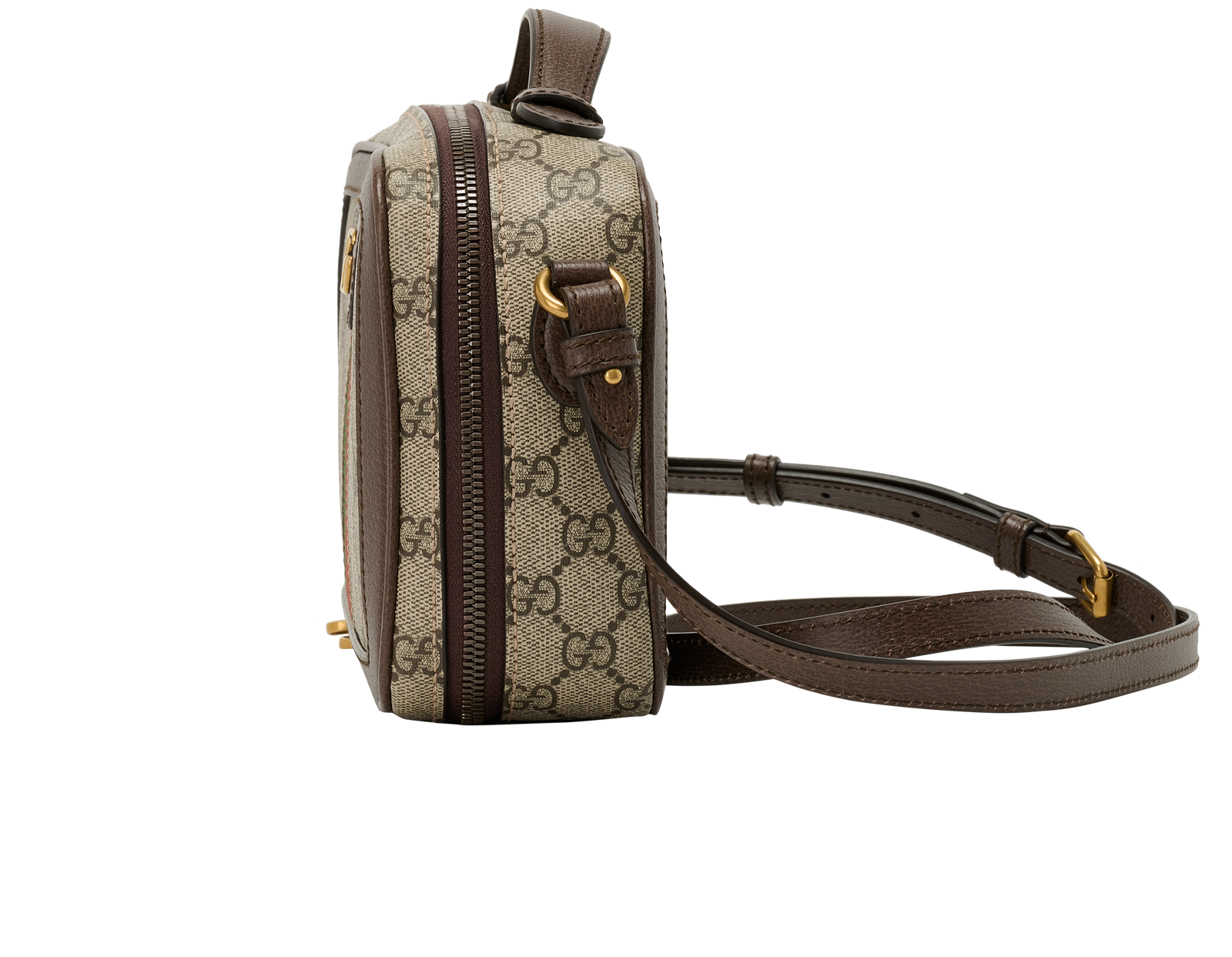 Small Ophidia Top Handle, &pound;950, Handbags, Brown/Green/Red, Canvas, Bottom view